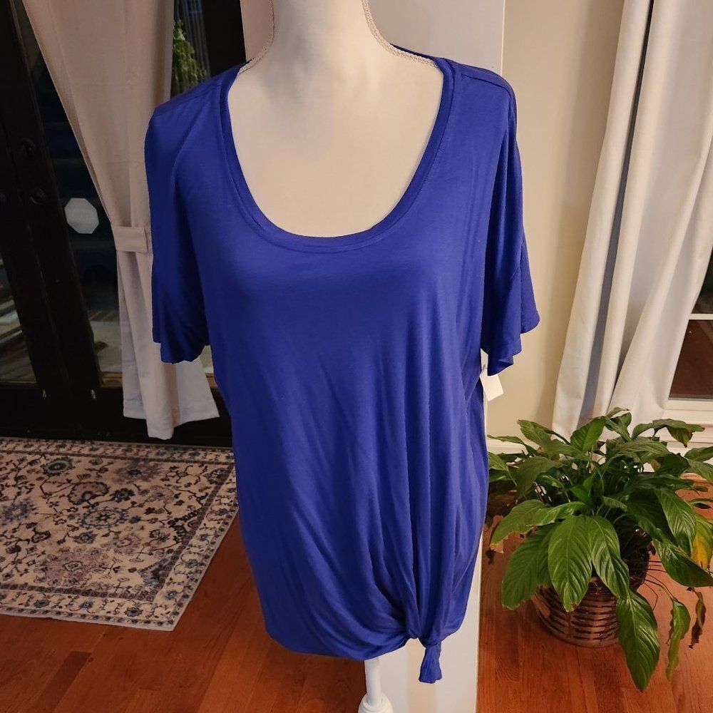 Blue tunic with fun tie at waist